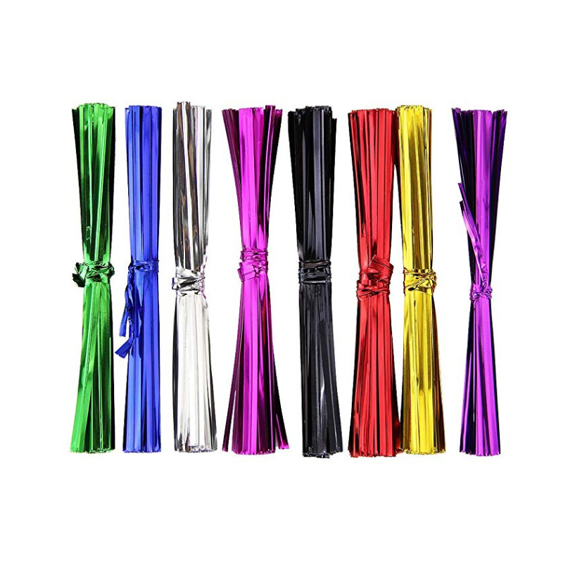 10cm gold and silver multi-color cable ties cross-border supply of 50 pieces/bundle of baking bags, strips of food bags