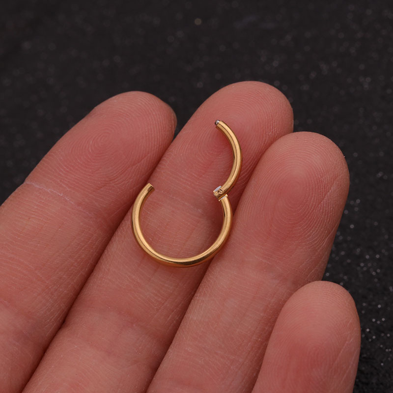 Foreign trade hot selling open ring nose ring closed ring stainless steel seamless ring puncture jewelry European and American earrings single