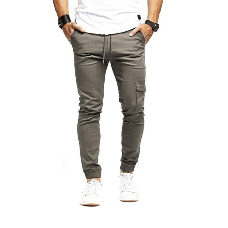 2023 new ebay solid color pants men's sports pants fashion multi-color slim pants spot