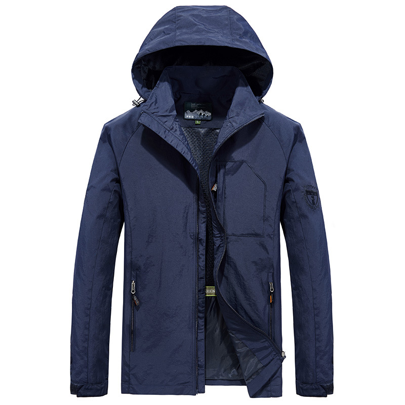 Foreign Trade Charge Quick-drying Clothes Men's Large Size Casual Outdoor Sportswear Coat Spring and Autumn Mid-length Jacket 7868