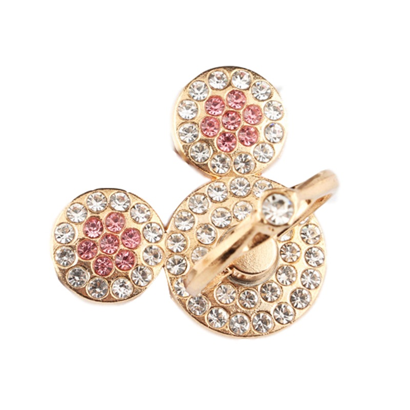 Mickey mobile phone ring bracket all metal diamond ring buckle new drop-resistant mobile phone Mickey head creative bracket