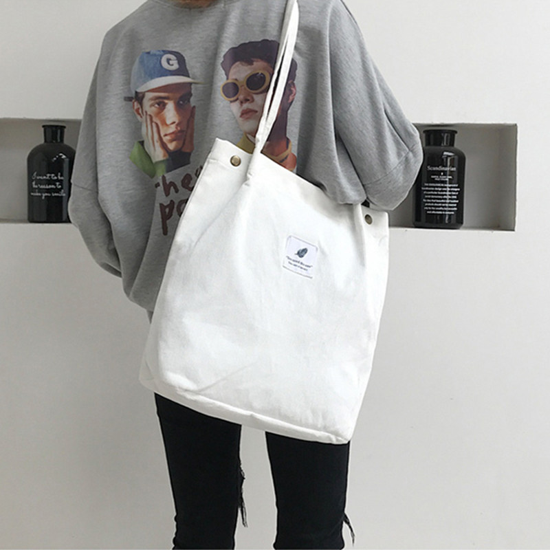 Cross-border Large Capacity Tote Bag All-match Student Bag Women Shopping Bag Canvas Bag Bag Corduroy Shoulder Bag_voghion.com