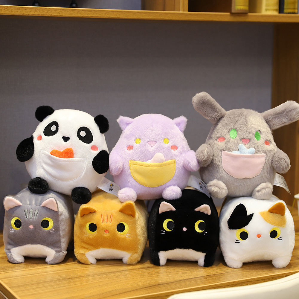 Wholesale cross-border explosives animal Square Cat doll plush toy cat 8 inch grab rag doll kitten doll
