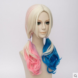 cosplay Wig movie Suicide Squad Harleen Quinzel clown female Harleen Quinzel gradient wig
