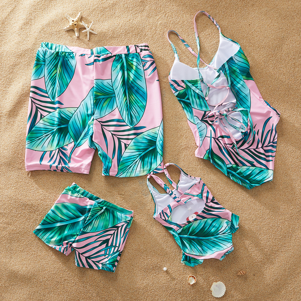 Cross-border explosions 2019 Europe and the United States bikini swimsuit a generation of mother-daughter father-son swimsuit parent-child family four-piece set