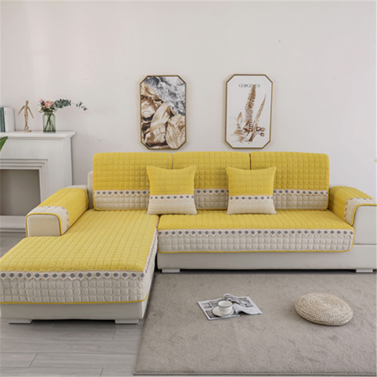 Winter thick corduroy sofa cushion simple modern living room solid color plush sofa cushion semi-finished factory wholesale