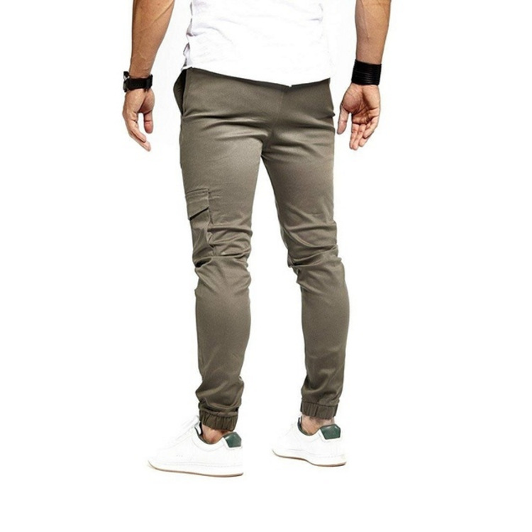 2023 new ebay solid color pants men's sports pants fashion multi-color slim pants spot