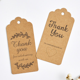 100 printed flower head thank you Kraft paper English tag spot clothing elevator trademark Mark pendant