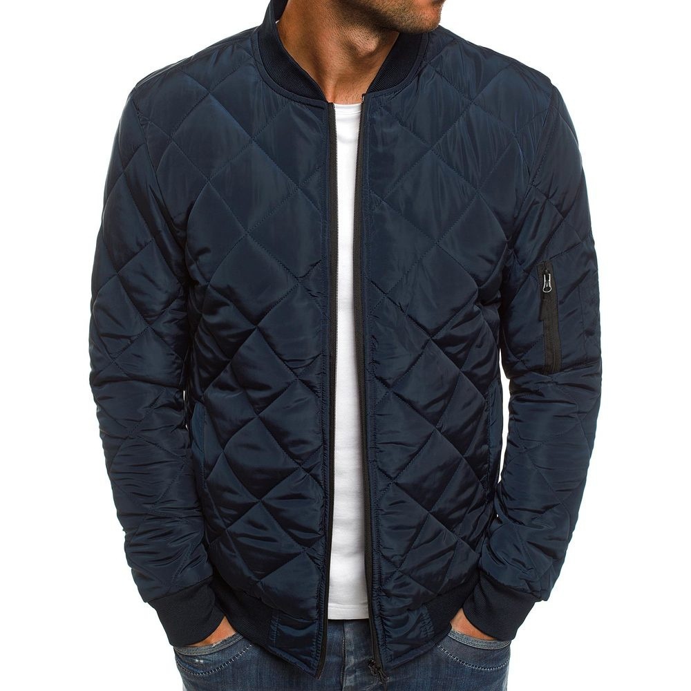 Cross-border 2019 autumn and winter new men's cotton-padded jacket youth stand collar color casual warm cotton jacket tide