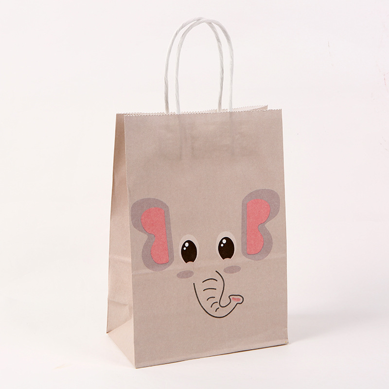 牛皮纸派对动物彩色牛皮纸包装袋 儿童 糖果包装袋礼物袋礼品袋