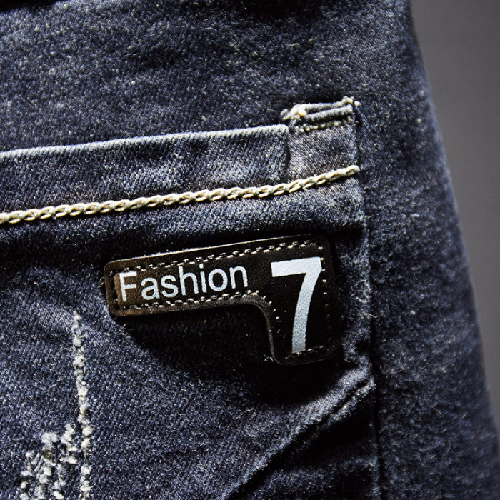 Ripped Jeans Men's Small Foot Slim-fit Korean Fashionable 2019 New Arrival Men's Stretch All-match Scraping Long Pants for Men