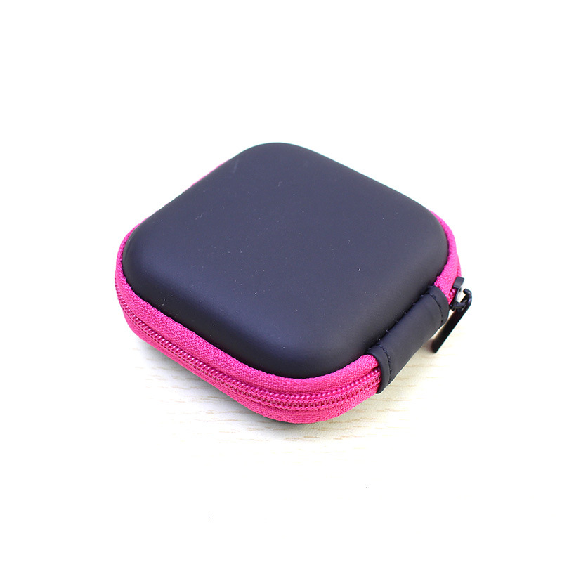 PU zipper manufacturers supply eva anti-pressure anti-fall storage data cable packaging box square earphone storage bag