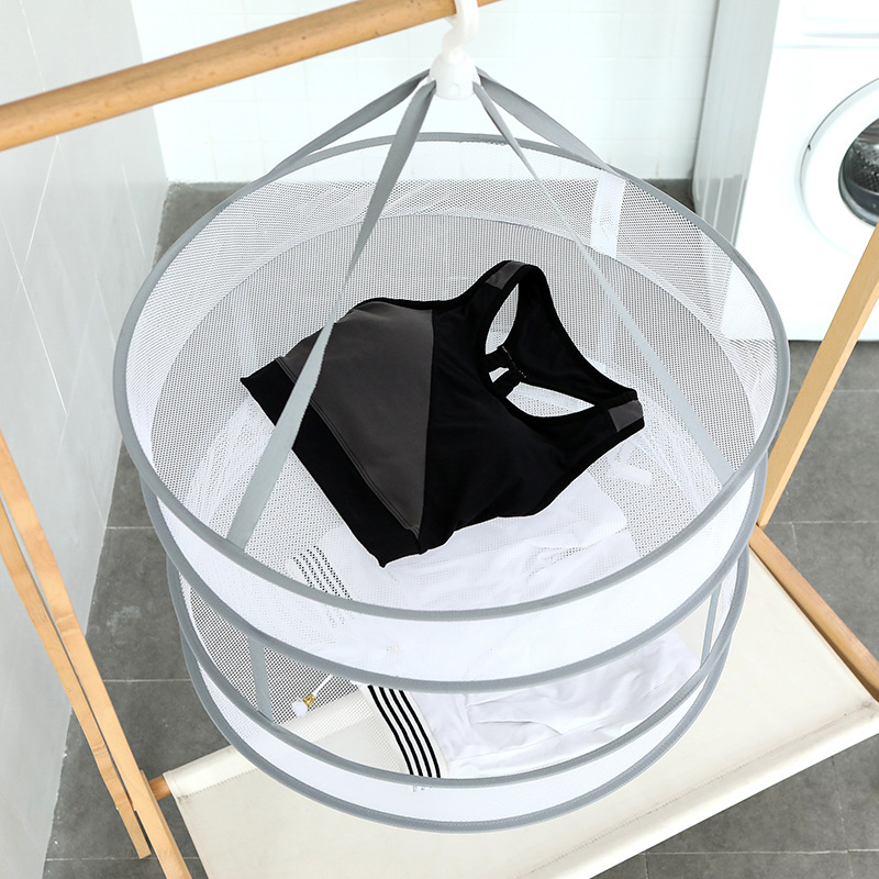 Gray edging single-layer clothes basket double-layer folding large clothes net windproof clothes rack clothes Net Wholesale manufacturers