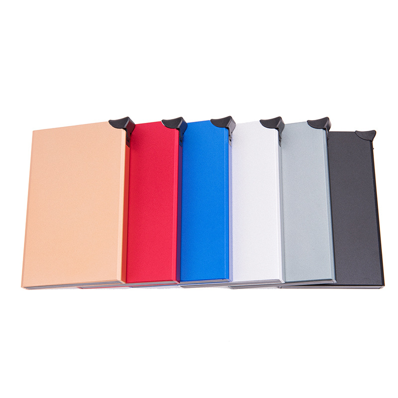 Top right hand push aluminum credit card box anti-theft brush RFID card box anti-theft brush aluminum alloy card bag