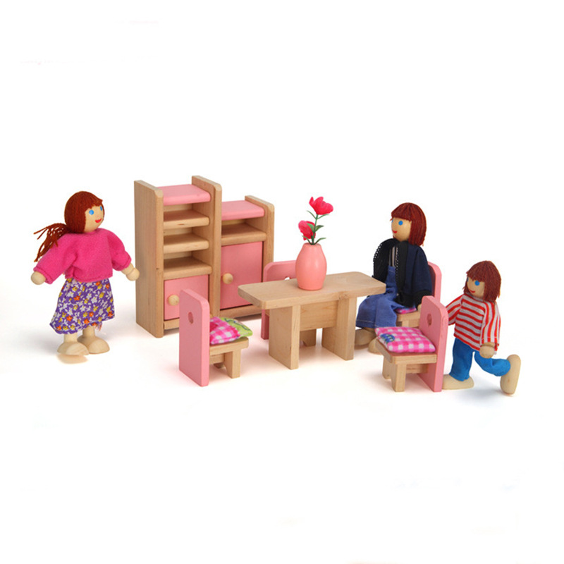 1:12 doll house small furniture simulation mini wooden furniture 6 Scene Model play house toys