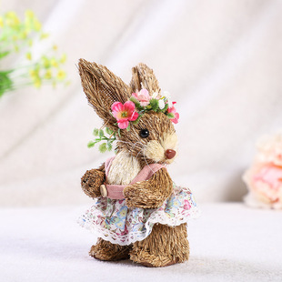 Handmade export crafts artificial wool ornaments JW1M158 anthropomorphic grass rabbit