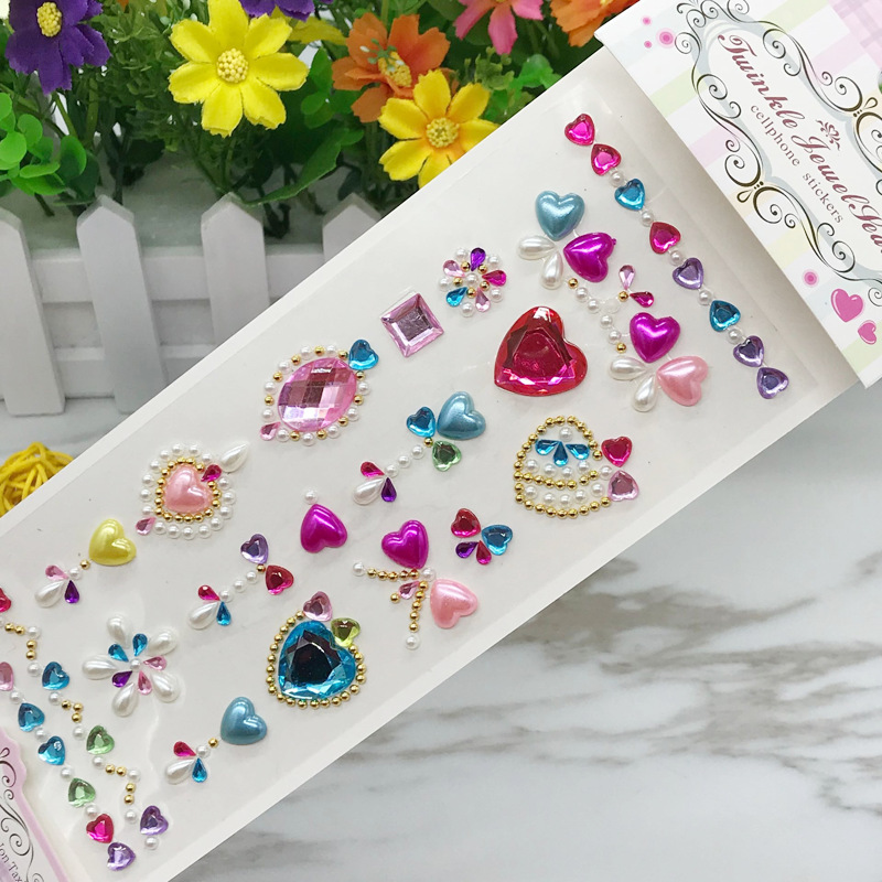 Children's crystal acrylic Diamond stickers DIY handmade decorative five-pointed star Peacock shape gem stickers