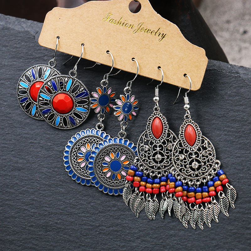 Cross-border hot selling suit jewelry wholesale European and American fashion earrings women's creative drop-shaped alloy earrings jewelry wholesale