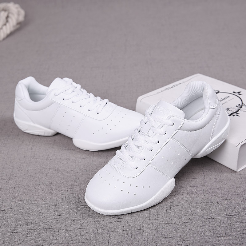 Group Competitive Aerobics Shoes White Fitness Shoes Sports Cheerleading Shoes Women Training Competition Shoes Soft Sole Children