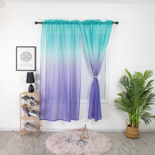 New Mediterranean cross-border printing curtain screen Nordic up and down gradient curtain screen foreign trade finished window screen