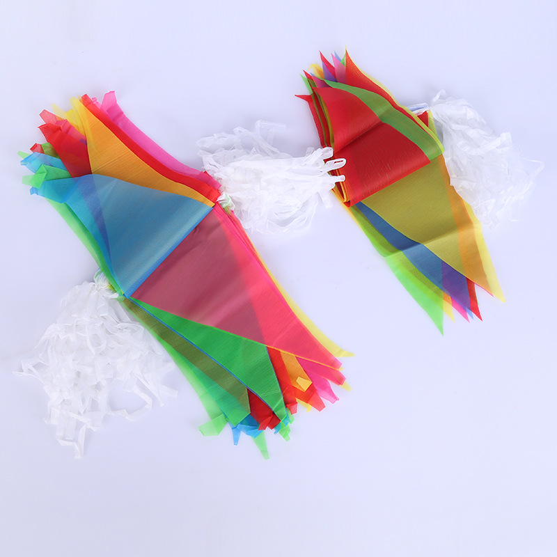 Triangle string flag colorful flag opening ceremony wedding wedding warning flag small colorful flag wholesale string flag banner safety flag