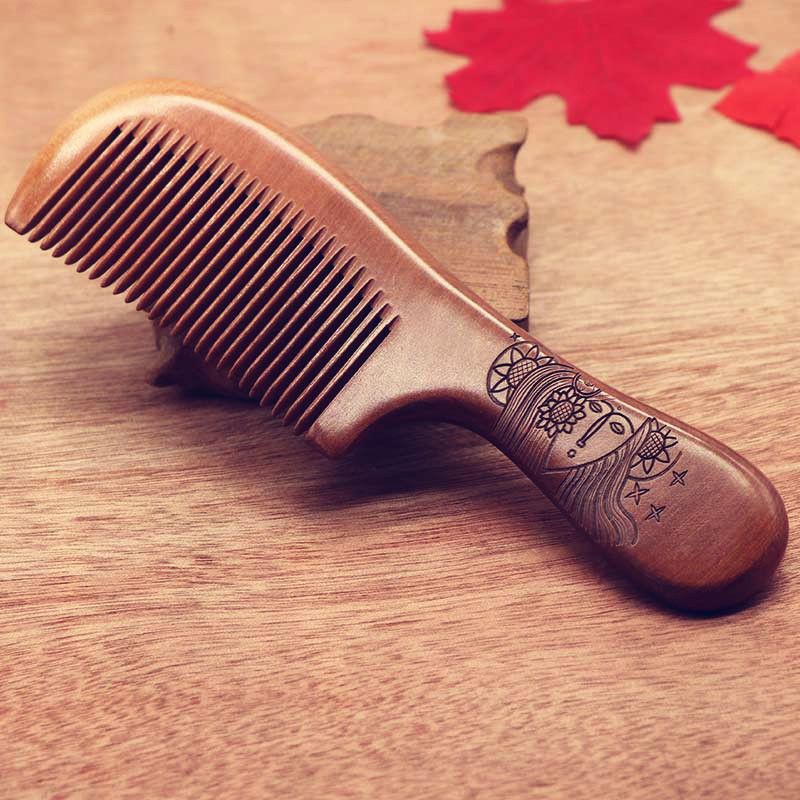 Factory Direct boutique old peach comb sandalwood comb static hair loss hairdressing comb wholesale Made logo