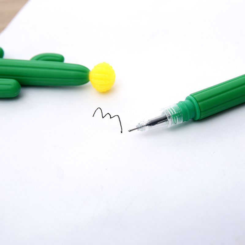 Factory direct creative cactus gel pen plant Black sign pen office pen student stationery