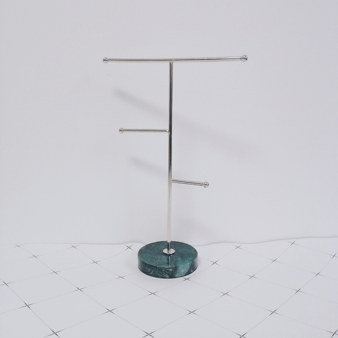 Nordic ins Marble Jewelry Rack Creative Electroplated Iron Storage Bedroom Cosmetic Room Decorative Rack Finishing Rack