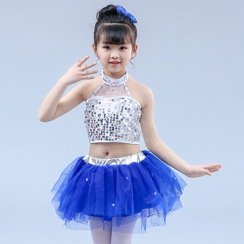 Children's performance costume for June 1st, sparkling princess dress for kindergarten dance, student ballgown with sequins