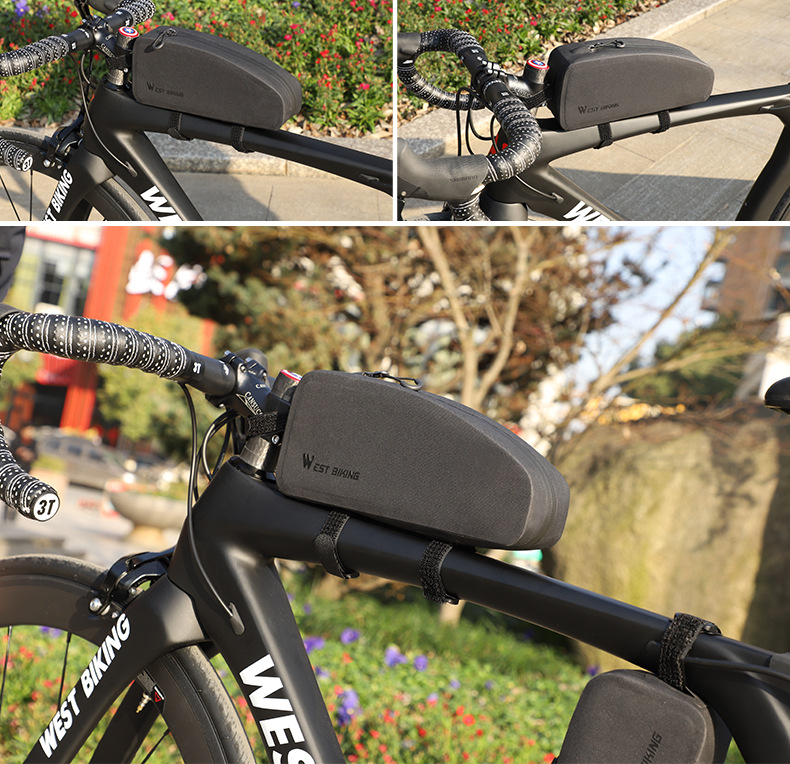 WEST BIKING bicycle bag front beam bag mountain bike road car upper tube bag waterproof saddle bag hard shell tube bag