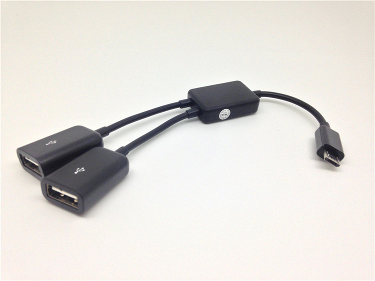 Micro USB OTG HUB 2 USB Женская внешняя U-дисковая Мышь Клавиатура многоинтерфейсная OTG 2 HUB