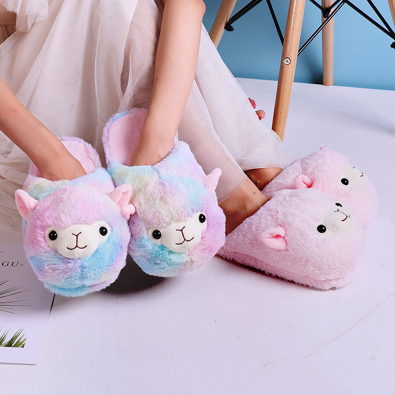 2019 in stock batch of daze cute plush alpaca cotton slippers non-slip indoor household supplies one-piece delivery