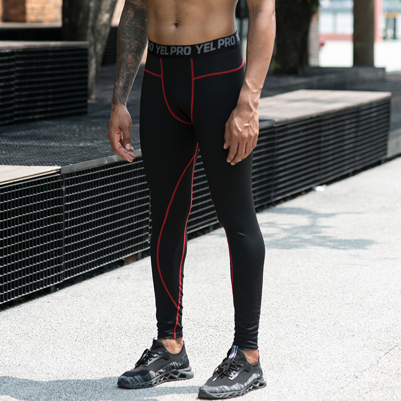 Men's PRO Tight Pants Outdoor Fitness Quick-drying Training Pants High Elastic Mesh Breathable Sports Pants 91305