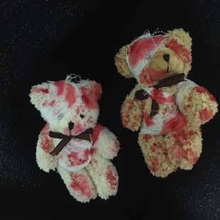Toy Disabled Bear Bloody Injured Bear Doll Children's Fun Cute Soft Cute Bag Pendant Soft Girl jk Keychain