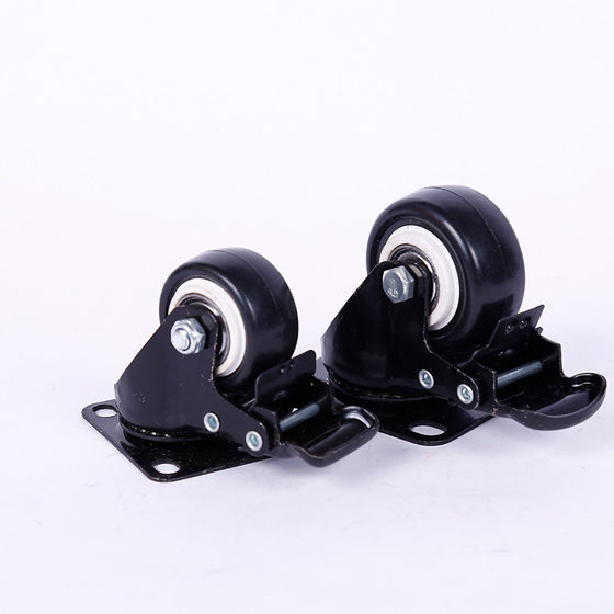 Light 1.5 inch 2 inch 2.5 inch double bearing gold drill directional wheel PU polyurethane silent furniture universal caster