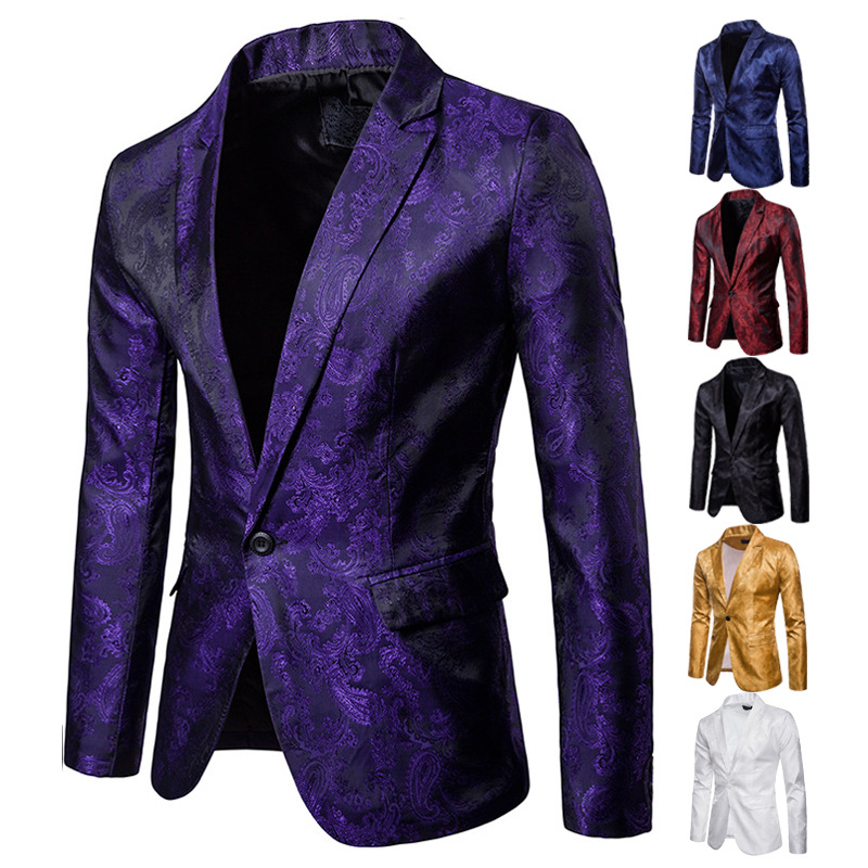 Men's Suit Palace-style Dark Road Design Fashion One Button Matching Slim-fit Men's Suit
