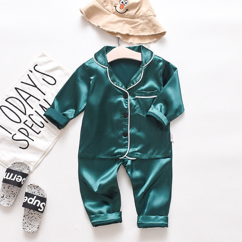 CA41 Mufu Rui a generation of children 2023 autumn new suit long sleeve solid color pajamas suit home clothes