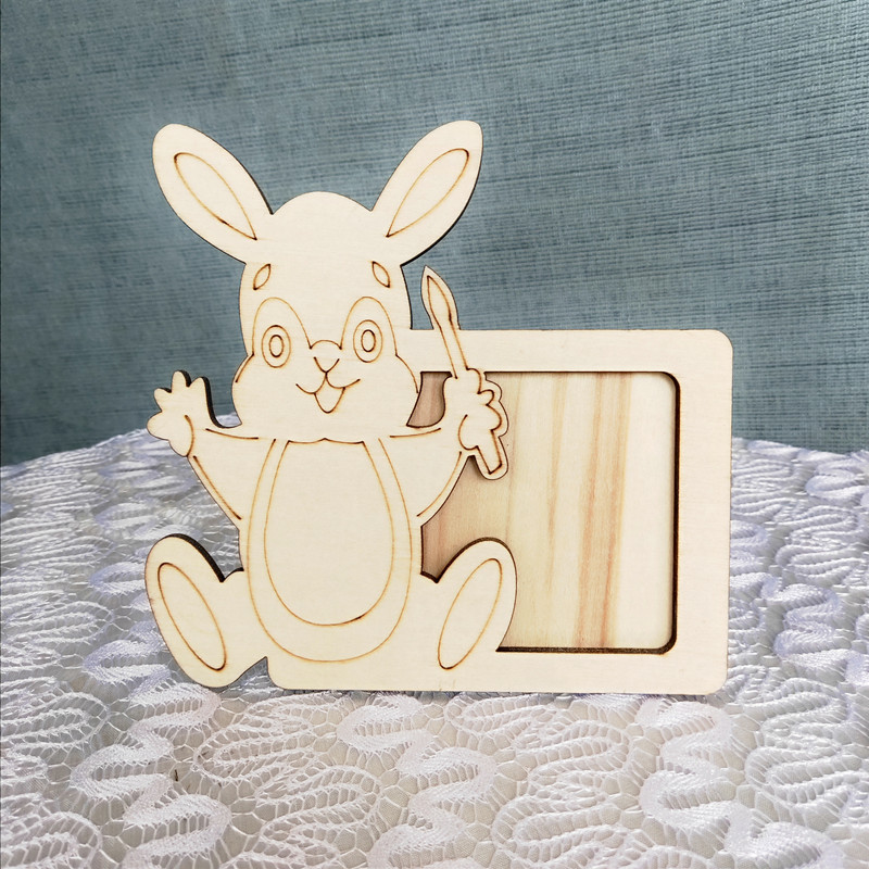 Handmade Wooden Photo Frame, Factory Wholesale Children's DIY Doodle Photo Frame, Ultra-Light Clay Snowflake Clay Photo Frame