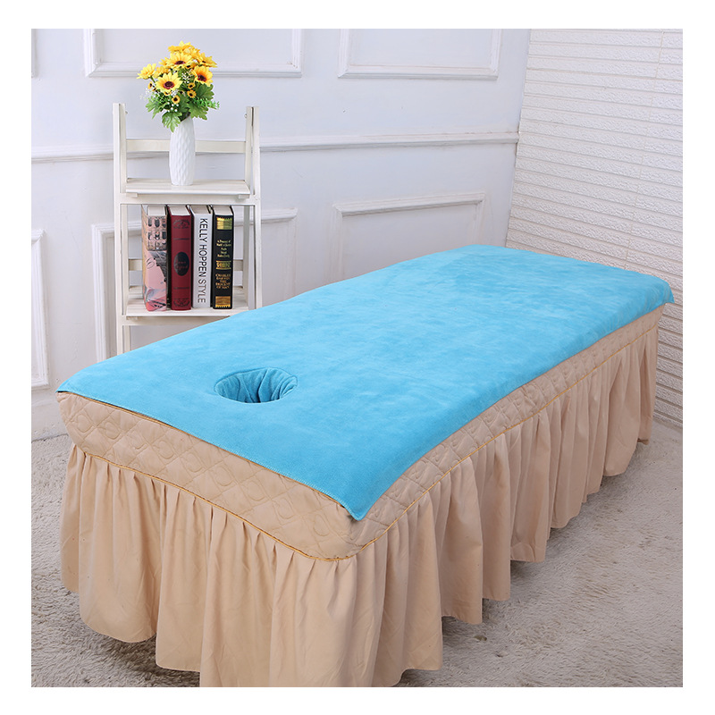 Wholesale Beauty Salon Special Foot Bath Massage Disposable Large Bed Towels with Holes Thickened Beauty Bed Bath Towels Bed Sheet