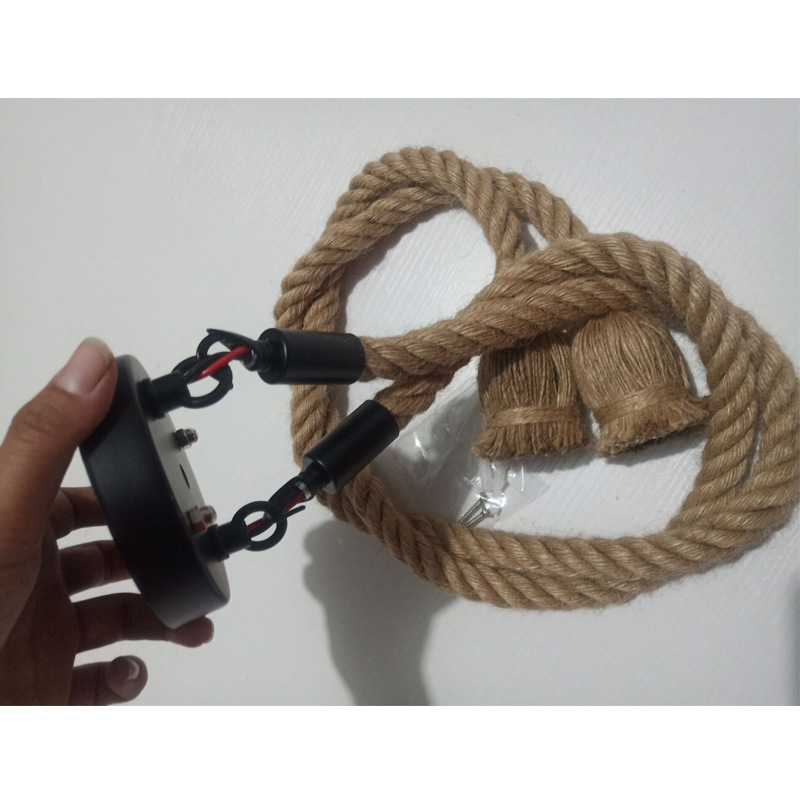 DIY лампа из пеньковой веревки ретро люстра из пеньковой веревки декоративная люстра креативная лампа из пеньковой веревки мульти-головная лампа для рукоделия