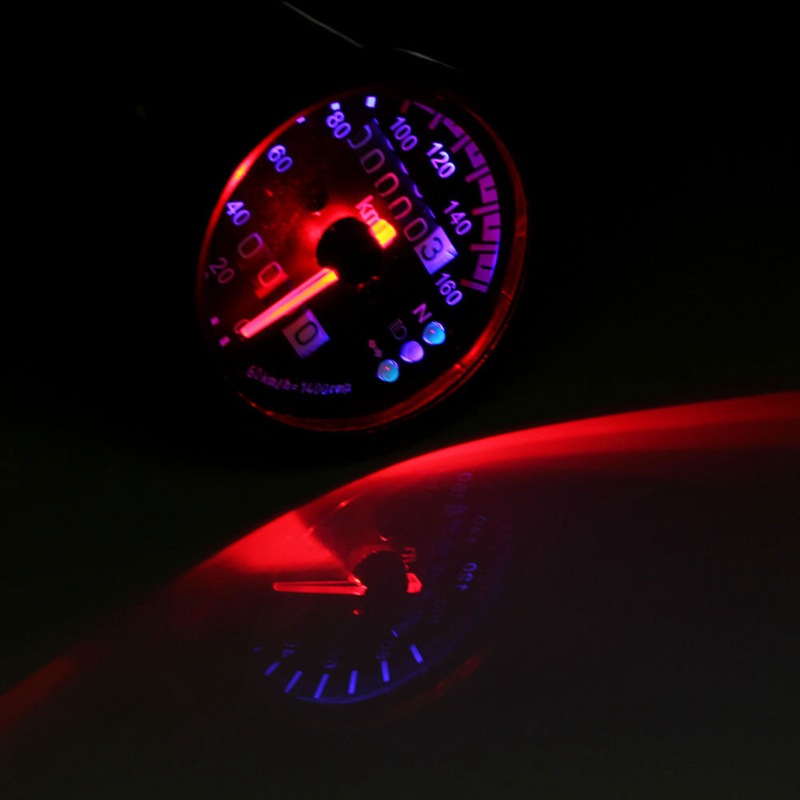 Cross-border hot sale motorcycle speed odometer universal modified speed meter 12VLED indicator code meter