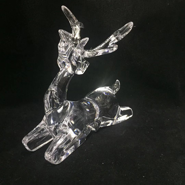 10 * 12cm transparent imitation acrylic kneeling deer Christmas deer home decorations Christmas ornaments accessories