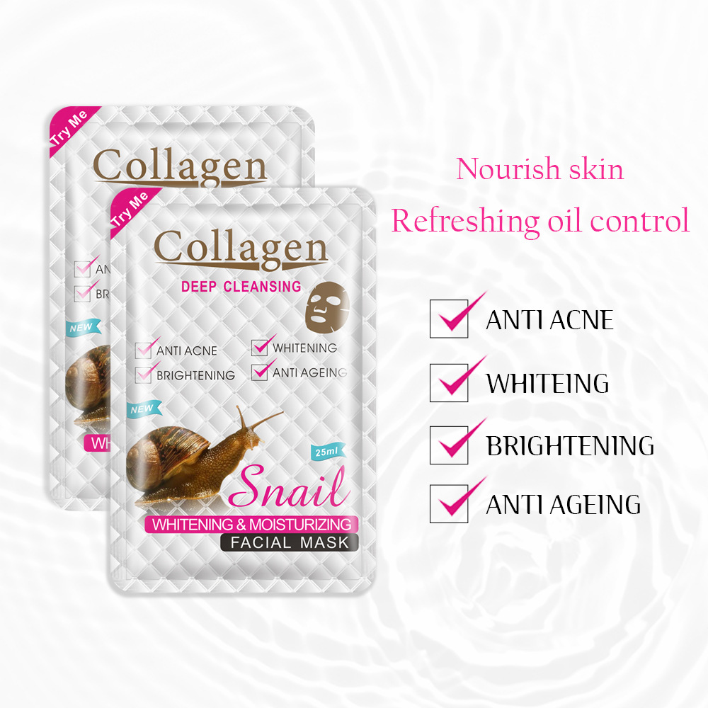 Peimei cross-border snail stock mask hydrating brightening and softening skin mask wholesale Facial mask