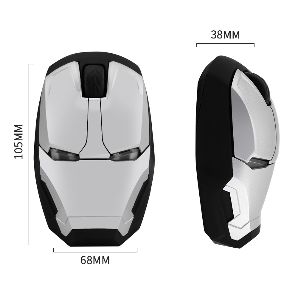 Cross-border explosions wireless mouse creative Iron Man mute mouse notebook office application