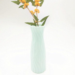 European-style creative plastic vase porcelain-like colorful vertical edge hydroponic craft dried flower vase decorative flower arrangement ornaments