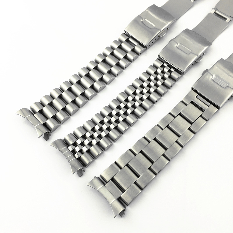 Fine SKX009 series steel belt solid stainless steel strap five beads diving cow ring steel watch chain 20 22mm accessories