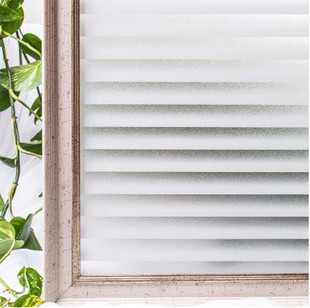 Imitation shutter electrostatic non-adhesive glass film office home window sticker simple style transparent opaque