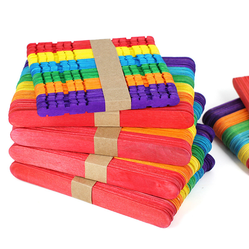 Popsicle stick color ice cream stick popsicle stick stick stick kindergarten children's puzzle patchwork handmade DIY material