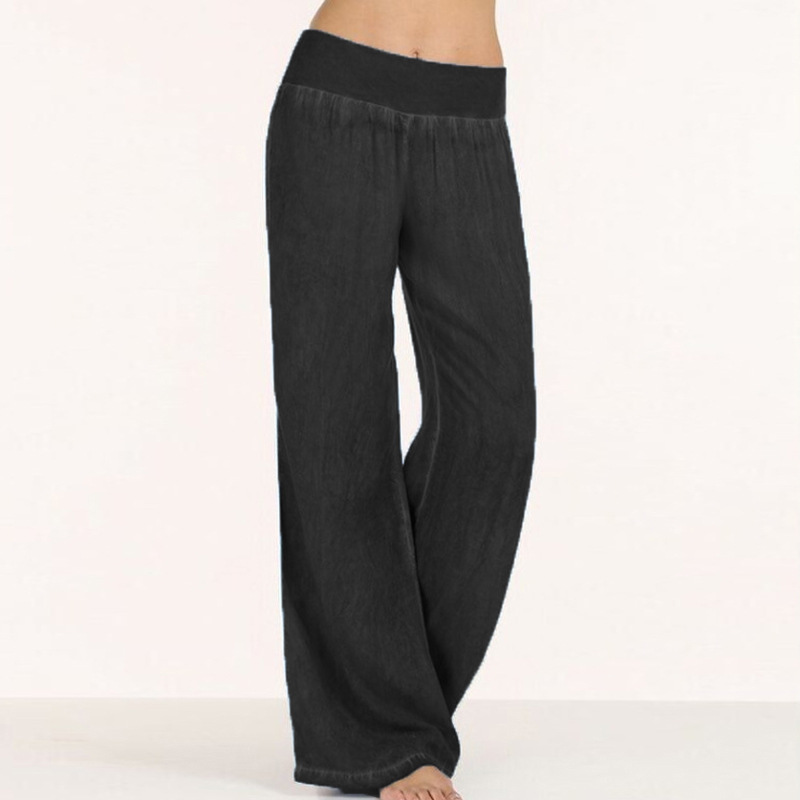 AliExpress ebay European and American foreign trade large size women's casual pants thin jeans wide leg pants pants a large number of spot