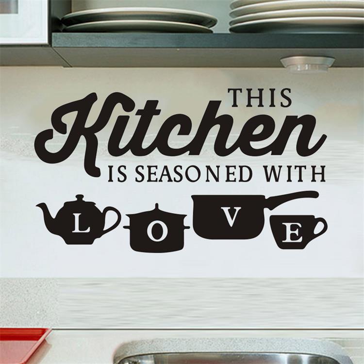 Cross-border WISHKITCHEN restaurant creative carved wall stickers decoration manufacturers wholesale custom